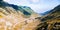 Winding Transfagarasan road in Romanian Carpathians, summer scene in the mountains