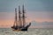 Windjammer on the Baltic Sea in Warnemuende, Germany