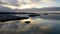 Windless sea in winter drone footage