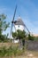 Windmill ancient on dunes on island of Noirmoutier VendÃ©e