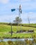 Windmill, Antique Farm Equipment, Geese, Pond