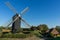 Windmill in Bourtange fortified city in Netherlands