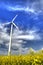 Windmill in canola field