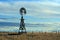 Windmill on cattle ranch in Lusk Wyoming USA