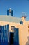 Windmill and church in Oia, Santorini