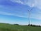 Windmill cloud grass sky blue sustainable energy summer Germany Northrhine-Westphalia