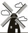 Windmill and clouds, vector