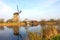 Windmill in Countryside kinderdijk