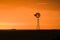 Windmill in countryside at sunset, Pampas, Patagonia,