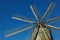 windmill dutch type against blue sky