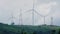 Windmill for electric power production with beautiful landscapes and blue skies