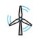 Windmill energy, filled outline Flat icon clean energy concept