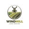 Windmill farm logo design element template