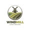 Windmill farm logo design template