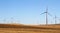 A windmill farm on a rual landscape