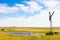 Windmill on a farm in rural grassland area of South Africa