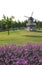 Windmill and flower garden