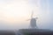 An Windmill in the fog