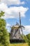 Windmill in Hessenpark, a tourist attraction with architecture of ancient towns in Germany