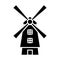 Windmill - holland icon, vector illustration, black sign on isolated background