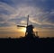 Windmill in Holland at twilight