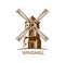 Windmill icon, agriculture and farming symbol