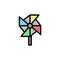 Windmill icon. Simple color with outline vector elements of Children\\\'s day icons for ui and ux, website or mobile application