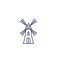 Windmill line icon - old mill linear pictogram isolated on white background. Vector illustration.