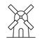 Windmill Line Vector Icon easily modified