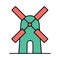 Windmill Line Vector Icon easily modified