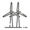 Windmill Line, Wind eco energy icon. Rotating windmill linear vector illustration