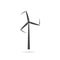 Windmill logo. Windmill turbine icon with shadow