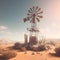 A Windmill in the Midwestern Prairie, landscapes