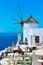 Windmill in Oia village in Santorini