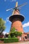 Windmill is one of the most famous symbols of the Netherlands. Traditional old mill in Utrecht, Netherlands. View in spring day