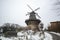 Windmill outside Sanssouci Palace in Winter Snow