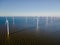 Windmill park in the Netherlands ocean, Windmill farm with huge turbines green energy in the Netherlands Europe