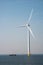 Windmill park westermeerdijk Netherlands, wind mill turbine with blue sky in ocean, green energy