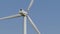 Windmill power generator against sky. Close up