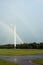 Windmill and rainbow.