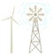 Windmill Renewable Energy Powerplant Station Icon