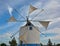 Windmill sails in action for milling wheat