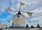 Windmill sails in action for milling wheat