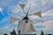 Windmill sails in action for milling wheat