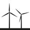 Windmill silhouette icon wind power energy