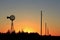 Windmill Silhouette Sunset with a colorful sky