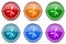 Windmill silver metallic glossy icons, set of modern design buttons for web, internet and mobile applications in 6 colors options