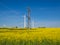 Windmill and Stromast in the rape field