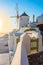 Windmill in sunset, Oia town, Santorini