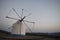 Windmill at sunset at Porto de Mos Portugal